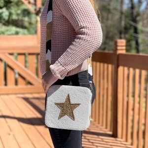 White Star Beaded Box Purse